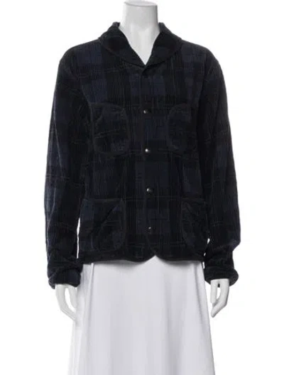 Pre-owned Rrl & Co. Plaid Print Evening Jacket In Blue