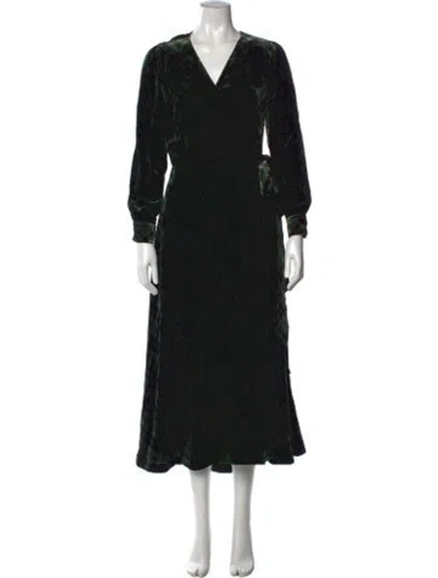 Pre-owned Rrl & Co. Plaid Print Long Dress In Black