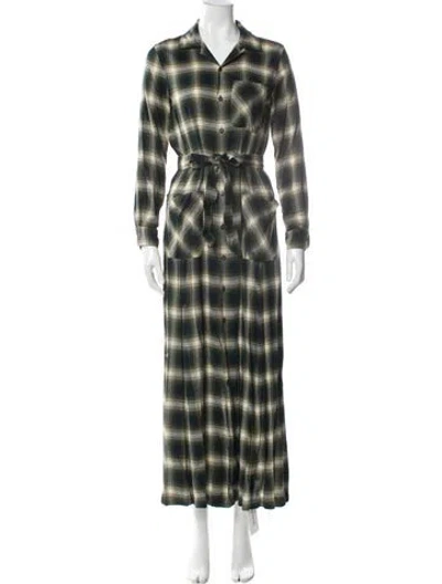 Pre-owned Rrl & Co. Plaid Print Long Dress In Multi