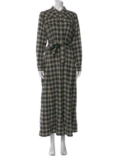 Pre-owned Rrl & Co. Plaid Print Long Dress W/ Tags In Multi