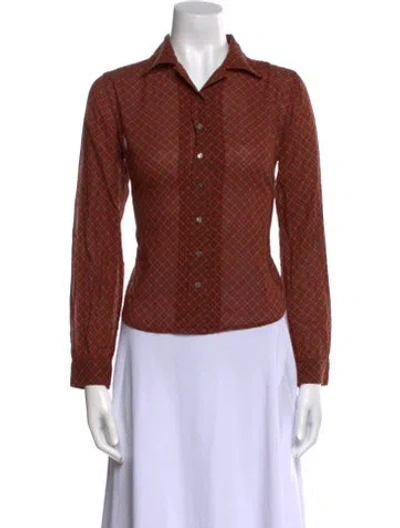 Pre-owned Rrl & Co. Plaid Print Long Sleeve Button-up Top In Brown