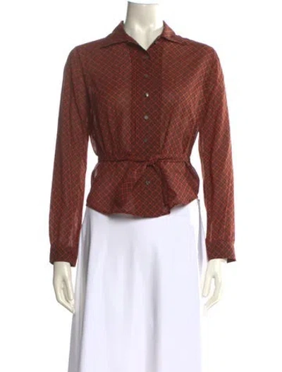 Pre-owned Rrl & Co. Plaid Print Long Sleeve Button-up Top In Brown