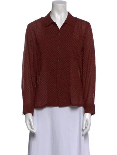 Pre-owned Rrl & Co. Plaid Print Long Sleeve Button-up Top In Red