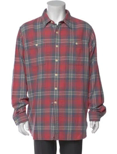 Pre-owned Rrl & Co. Plaid Print Long Sleeve Shirt W/ Tags In Red
