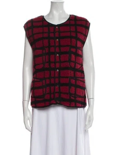 Pre-owned Rrl & Co. Plaid Print Vest In Red
