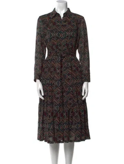Pre-owned Rrl & Co. Printed Knee-length Dress In Black