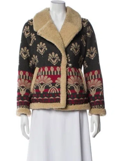 Pre-owned Rrl & Co. Shearling Printed Faux Fur Jacket W/ Tags In Multi