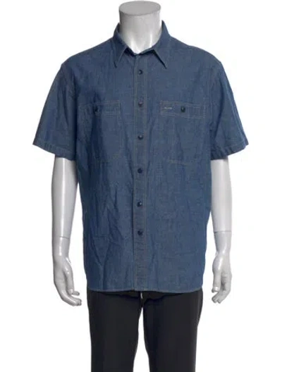 Pre-owned Rrl & Co. Short Sleeve Denim Shirt In Blue