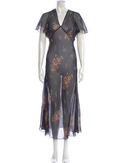 Pre-owned Rrl & Co. Silk Long Dress In Multi