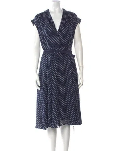 Pre-owned Rrl & Co. Silk Midi Length Dress In Blue