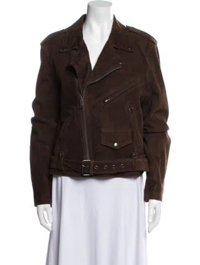 Pre-owned Rrl & Co. Suede Biker Jacket In Brown