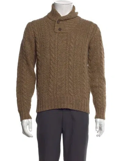 Pre-owned Rrl & Co. Turtleneck Long Sleeve Polo Sweater In Brown