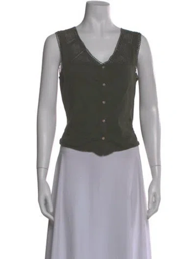 Pre-owned Rrl & Co. V-neck Sleeveless Top In Gray