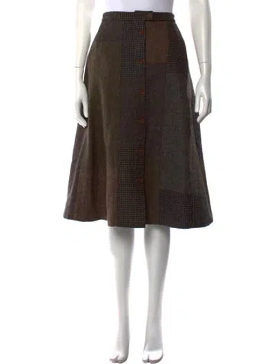 Pre-owned Rrl & Co. Wool Midi Length Skirt In Brown