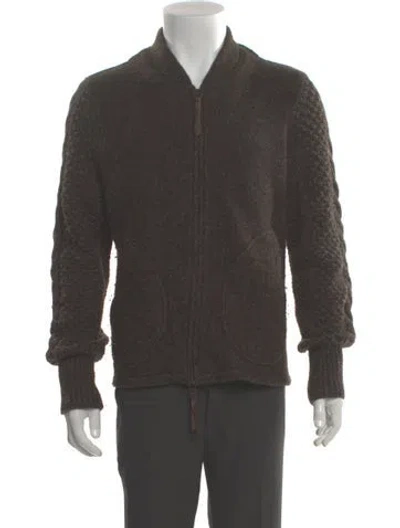 Pre-owned Rrl & Co. Wool Mock Neck Cardigan In Gray