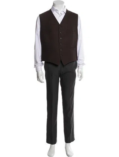 Pre-owned Rrl & Co. Wool Suit Vest In Brown