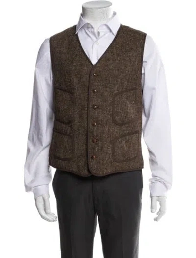 Pre-owned Rrl & Co. Wool Vest W/ Tags In Brown