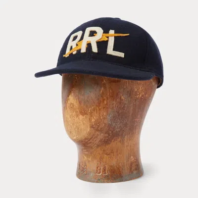 Rrl Appliqued Wool-blend Felt Ball Cap In Blue