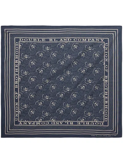 Rrl Bandana-print Cotton Scarf In Blue
