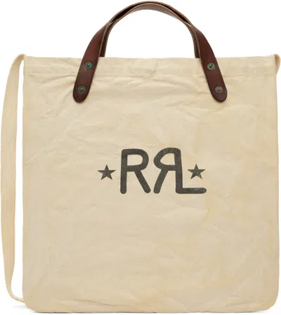 Rrl Beige Double Rl Ranch Logo Market Tote In Greige