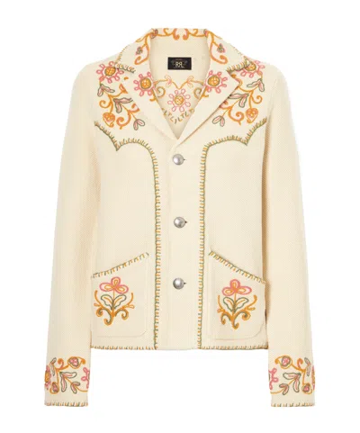 Rrl Bella Crochet-trimmed Cotton And Cashmere-blend Cardigan In Neutral