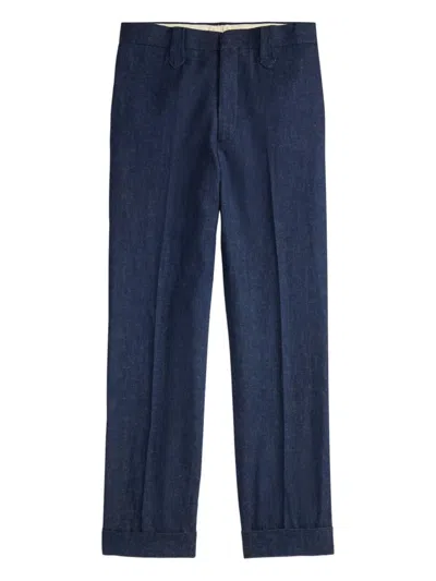Rrl Belt-loops Trousers In Blue