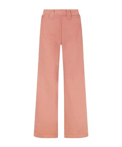 Rrl Billie Cotton And Linen-blend Flared Pants In Pink