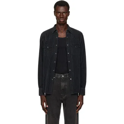 Rrl Black Corduroy Shirt In Rl-818 Black