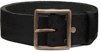Rrl Black Distressed Leather Belt In Brown
