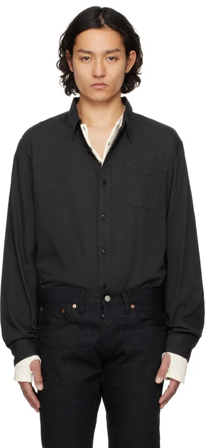 Rrl Black Garment-dyed Twill Shirt