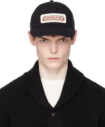 Rrl Black Logo-patch Denim Trucker Cap