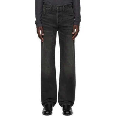 Rrl Black Straight Fit Jeans In Dusty Black Wash
