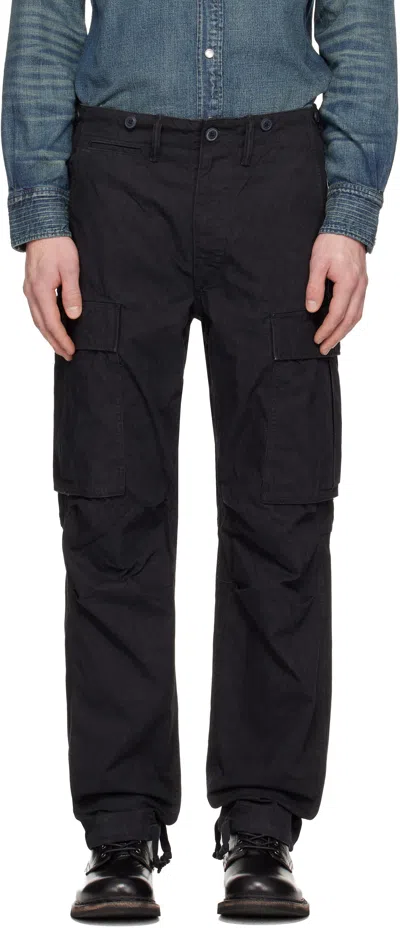 Rrl Black Surplus Poplin Cargo Pants