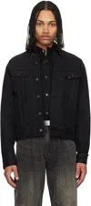Rrl Black Worn-in Trucker Denim Jacket In Worn In Black Wash