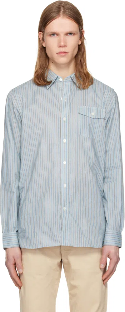 Rrl Blue Eli Dress Shirt In Gray