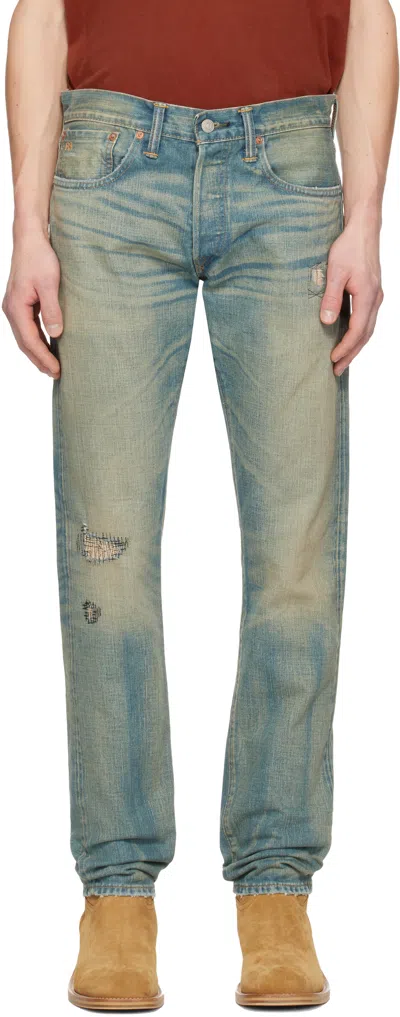 Rrl Blue Slim Fit Ridgeway Selvedge Jeans