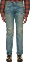Rrl Blue Slim Fit Ridgway Selvedge Jeans In Ridgway Wash