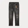 Rrl Boy Fit Black Repaired Jean
