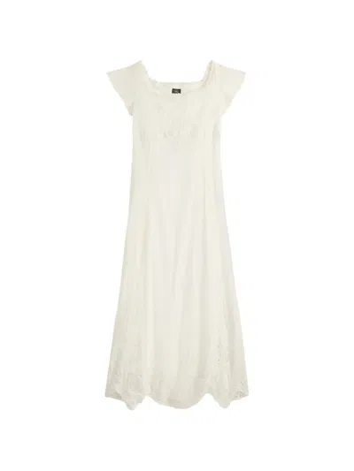Rrl Broderie Anglaise Midi Dress In Orange