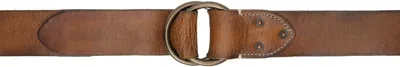 Rrl Brown Distressed Leather Belt In Vintage Brown