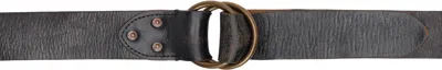 Rrl Brown Distressed Leather Double–o-ring Belt In Vintage Brown