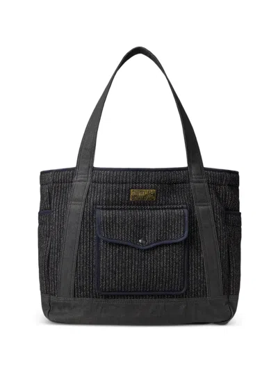 Rrl Browns Pocket Tote Bag In Black
