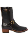 Rrl Buckle-embellished Biker Boots In Black