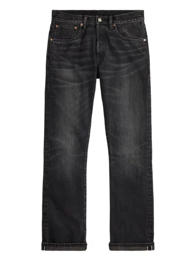 Rrl Button-fastening Cotton Trousers In Black