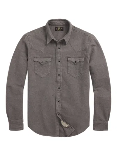 Rrl Button-up Shirt In Gray
