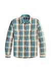Rrl Buttoned Checked Shirt In Blue