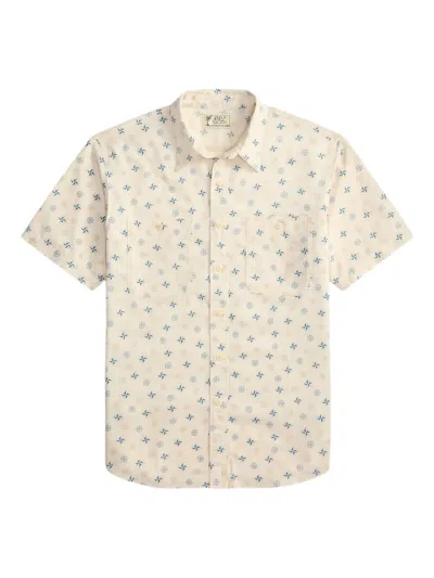 Rrl Buttoned Printed Shirt In Neutral