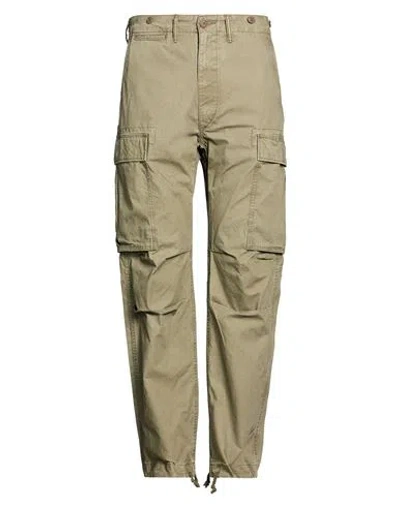 Rrl By Ralph Lauren Man Pants Military Green Size 34w-32l Cotton