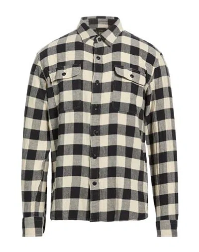 Rrl By Ralph Lauren Man Shirt Black Size L Cotton, Linen