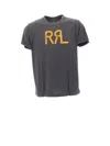 Rrl Logo Short-sleeved Cotton T-shirt In Navy